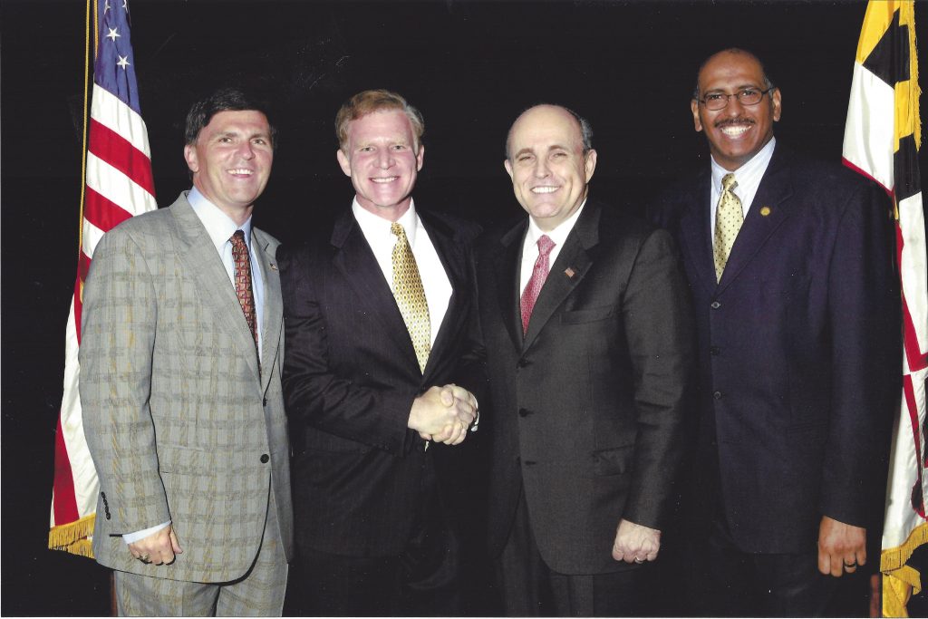 Governor Robert Ehrlich, Gil, Mayor Rudy Giuliani and Lt. Gov. Michael Steele during the re-election efforts for Governor Ehrlich. Gov. Ehrlich and Gil served together on the House Judiciary Committee for 8 years.