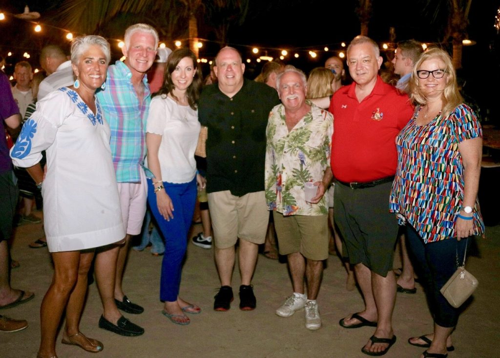 Governor Larry Hogan at the Maryland Association of Counties Summer Conference in Ocean City MD. Right to Left: Beth Beam, MD Board of Contract Appeals; Budget Secretary David Brinkley; Dana Dembrow, Head of Procurement, MD Department of Health; Governor Larry Hogan; Deputy Chief of Staff, Jeannie Riccio; Gil Genn.